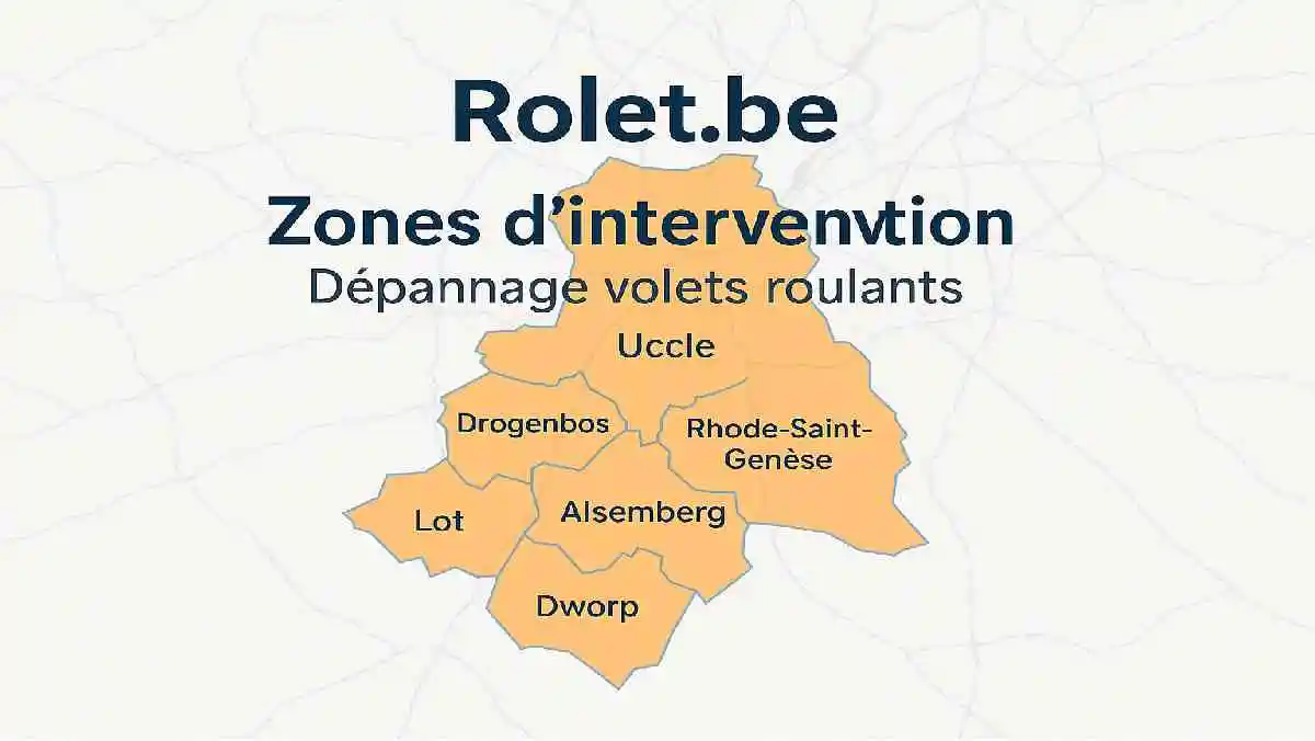 Zones d’intervention Rolet.be – Dépannage volets roulants